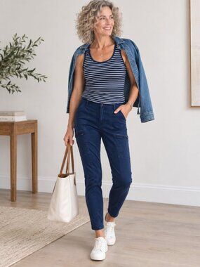 WHBM The Skinny Ankle Pant - Navy, Size 4